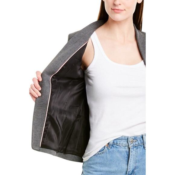 J.Crew Going Out Blazer Size 8 Tall Gray Open Front Stretch Knit Twill Office - Picture 6 of 16